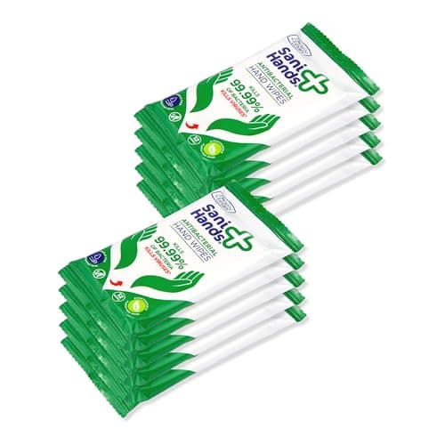 Sani Hands - Anti-bacterial Hand Wipes - Dermatologically Tested, Biodegradable Wet Wipes - 10x12 Wipes (120 Wipes) — view 4