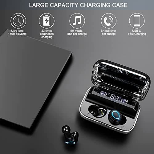 Motast Wireless Headphones, 140H Playtime Wireless Earbuds Bluetooth 5.3 — view 4