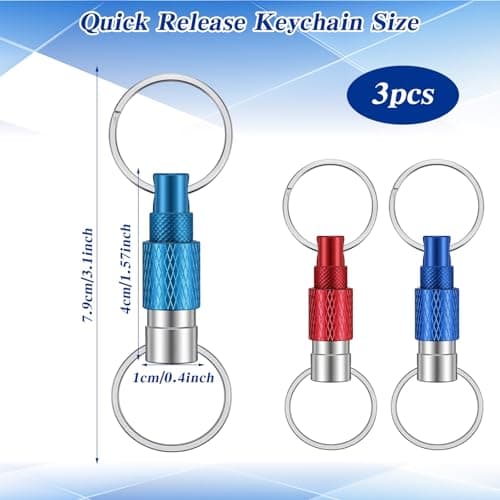 guduling 3Pcs Pull Apart Key Rings,3 Color Quick Release Keyring,Aluminum — view 2