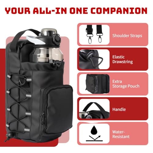 ZenithAura Magnetic Gym Bag for Women and Men, 64 OZ Water Bottle Holder with Phone Pockets and Shoulder Strap, Sports Bag, Magnetic Bag Gym for Sports, Work, Travel, Fit — view 3