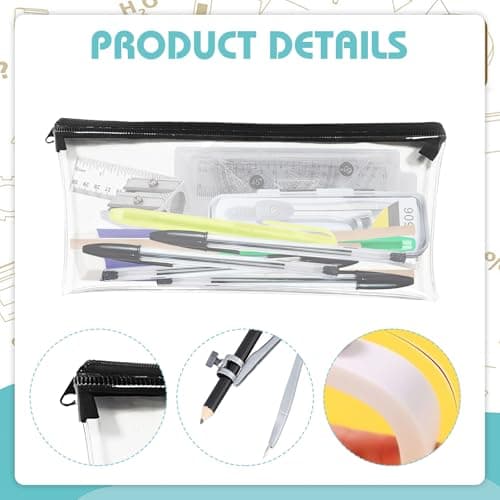 Wlleoaa School Stationary Sets, Back to School Stationery Set, Exam Stationer Set, Maths Sets, with Pen, Ruler, Protractor, Compass, Highlighter, Pencil Case, Eraser, for Office, Home, Schools — view 3