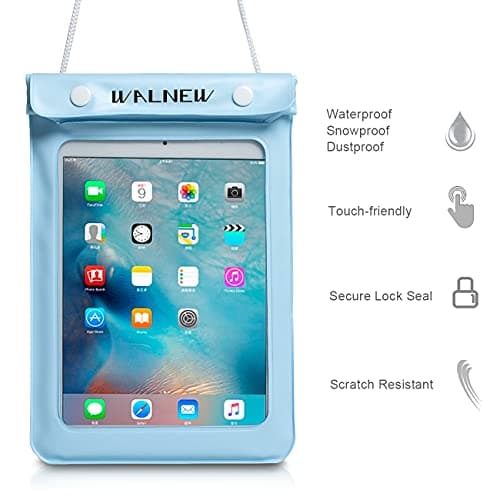 WALNEW Universal Waterproof eReader Protective Case Cover for Kindle Colorsoft Signature Edition/7'/6.8'/6' Kindle 2024/Oasis/Kindle Fire 7,iPad Mini,Kobo Clara/Nia and More,Lightblue — view 4