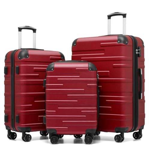 COOLIFE 3 Piece Suitcase Set, Durable Luggage Set for Family with TSA Lock