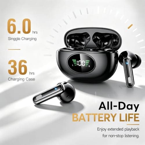 EUQQ Wireless Earphones, Bluetooth 6.1 Hi-Fi Bass Stereo, 36H Playtime — view 5