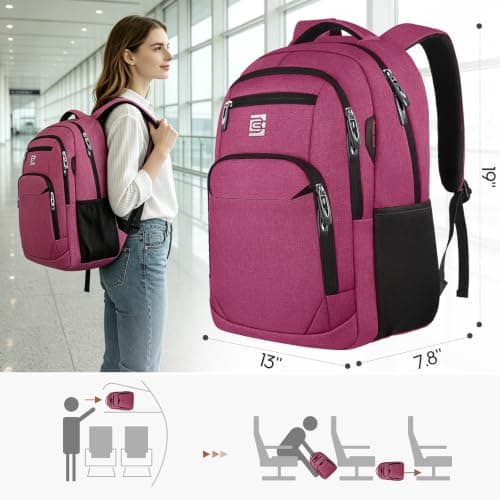 KASIBON Laptop Backpack for Men, Anti-Theft Travel Backpack Business — view 3