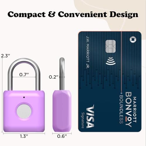 Eseesmart Smart Fingerprint Padlock - Lock with APP Control,Gym Locker Lock,Keyless USB Charging Smart Lock for Gym Locker, Luggages & Suitcases — view 2