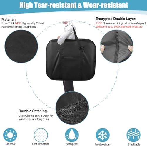 Bicycle Transport Bag, Waterproof, Durable 900D Carry Case for 20 Inch Bag, Folding Bike, Universal Folding Bicycle Transport Storage Bag with Strong Strap for Folding Wheels, Outdoor Bicycle Storage — view 4