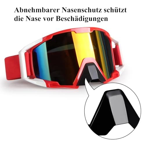 4-FQ ATV Dirt Bike Goggles Motorcycle Goggles(Red Frame + Color Lens) — view 6