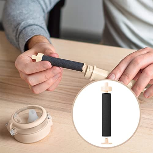 Wessper Water Bottle Borosilicate Glass, Water Bottle BPA-free with Filter 680 ml + Activated Carbon Filter Straw | for Family Life, Camping, Yoga, Fitness, Outdoor – Beige — view 4
