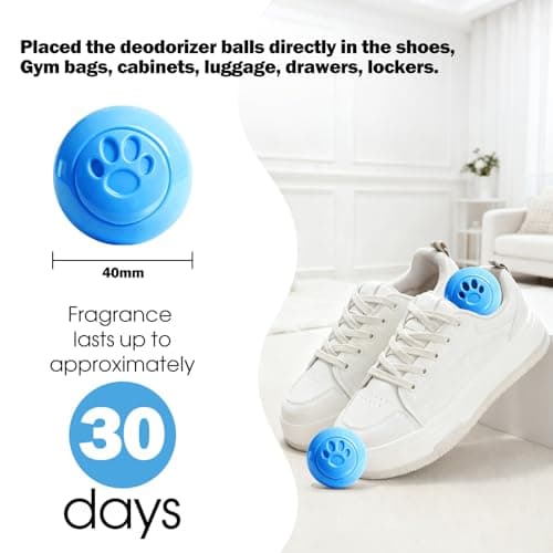 SCENTORINI Shoe Deodorizer Balls 8 Pack, Long-Lasting Odor Eliminator with Twist to Activate Freshness, Linen Scent Shoe Freshener Balls for Sneakers, Trainers, Boots, Lockers, Gym Bags Closets Travel — view 3