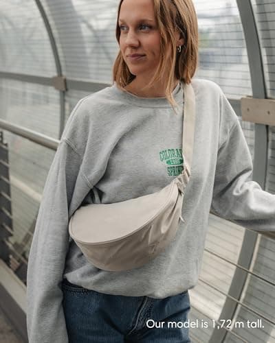 Larkson Crescent Bag Ladies Mint - Solveig Small - Cross Body Bag Women - Sling Shoulder Bags in Half Moon Shape - Womens Dumpling Bags with Adjustable Strap — view 2