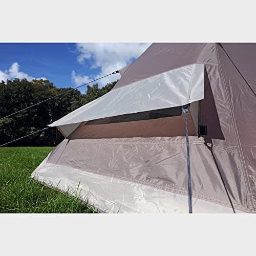 Eurohike Teepee 4 Man Tent with Easy to Pitch 1 Pole Construction & Sewn in Groundsheet, 4 Person Tipi, Waterproof & Ventilated, Ideal for Festivals, Wild Camping Trips, Backpacking & Hiking (Grey) — view 5