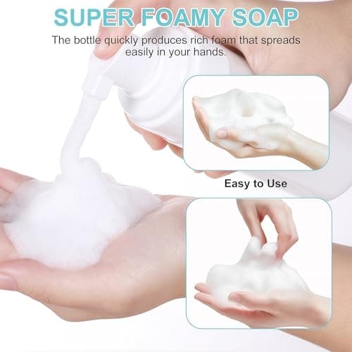 VASANA 3Pcs 100ML 3.4oz Clear Plastic Foaming Soap Dispenser Refillable Travel Hand Soap Foam Shampoo Bathroom Accessory — view 4
