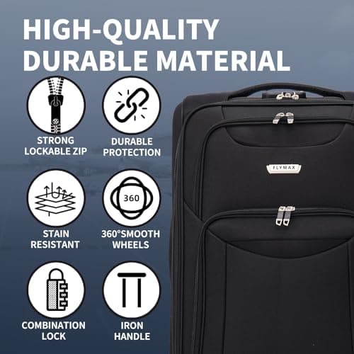 FLYMAX Cabin Carry on Flight Bag Approved Hand Luggage Case Hold Suitcase 55x35x20 Fits Ryanair Easyjet Jet 2 56x45x25 — view 4