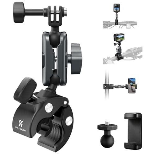 K&F CONCEPT Bike Motorcycle Handlebar Mount with 360° Swivel Dual Ball Head