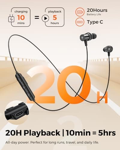 truefree HD-100 Wireless Earbuds, Bluetooth 6.0 Neckband Headphones — view 3