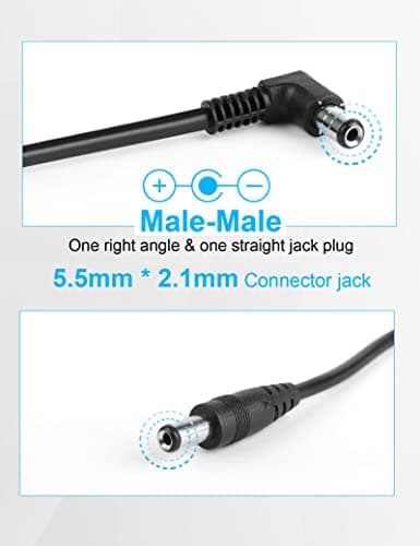 Mr.Power Guitar Effect Pedal DC Cable 5.5 x 2.1mm Power Lead/Cord, Male to Male 24AWG Connector Plug Wire Adapter (24 in, 8 Pack) — view 2