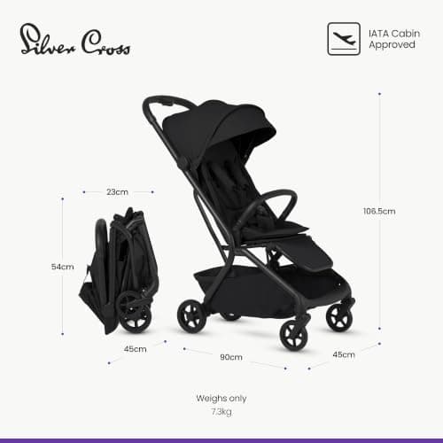Silver Cross Nia Compact Travel Stroller, Birth to 22kg, Onyx — view 6