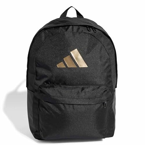adidas Unisex Classic 3Bars Backpack, black/gold met., One Size