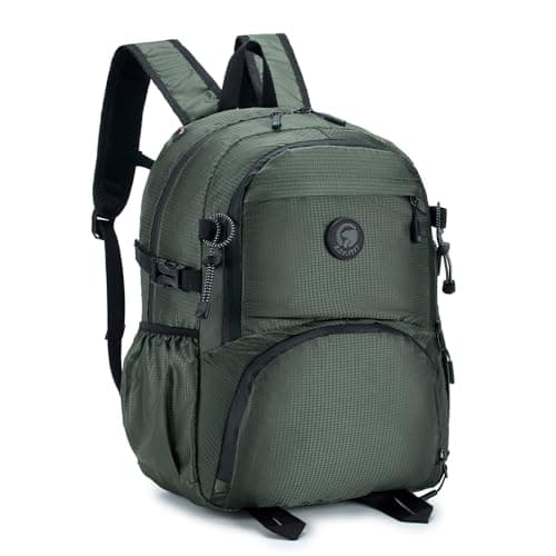 SPAHER for Ryanair Cabin Bags 40x30x20 Underseat Foldable Travel Cabin Backpack Carry on Hand Luggage Waterproof Small Hiking School Camping Backpack 25L for Men Women, Grey