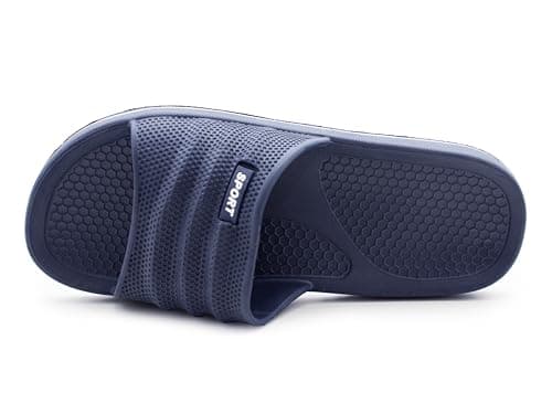 IMTY Womens Sliders EVA Sandal Slippers Ladies Pool Slides Lightweight Beach Flip Flops Bathroom Shower Spa Leisure Sports Slipper (Navy, UK Footwear Size System, Adult, Women, Numeric, Medium, 6) — view 6