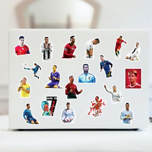 50Pcs Football Star Stickers, Soccer Player(C) Stickers, Vinyl Waterproof Graffiti Decals for Laptop Skateboard Travel Case, Teens and Adults — view 6