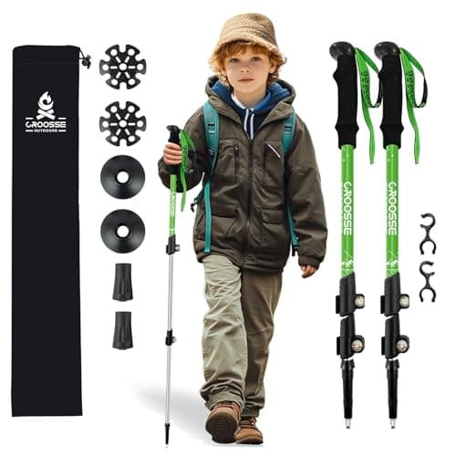 Adjustable Kids Hiking Poles for Trekking, Lightweight Walking Stick