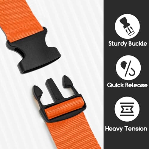 WISYOK Luggage Straps Extended, 2 Pack, 130-250cm Adjustable, Orange — view 4
