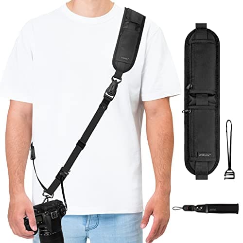 ARVOK Camera Strap - Quick Release & Safety Tether, Adjustable Shoulder Strap for Nikon, Canon, Sony, Fuji DSLR Cameras