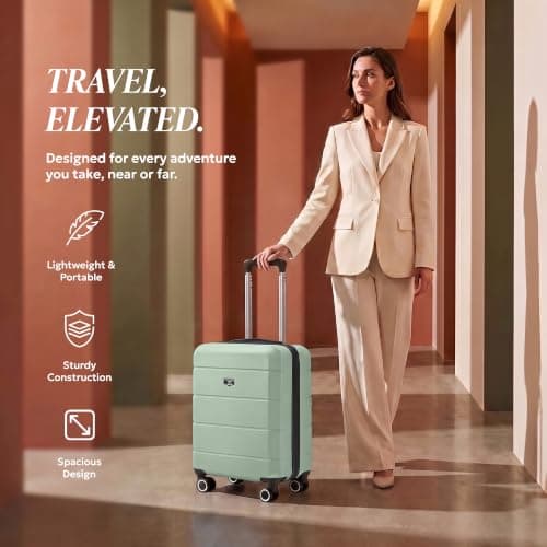 LUGG Jetset 15" Lightweight Cabin Suitcase - EasyJet Underseat Carry On Luggage, ABS Hard Shell, Scratch-Resistant Finish, Secure Lock, Smooth 360° Spinner Wheels (45x33x20cm) — view 2