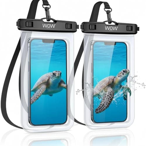 Waterproof Phone Pouch 2 Pack, 7 inch IPX8 Waterproof Phone Case for Swimming Travel Beach Trip Snorkelling Kayaking, Underwater Case for iPhone 17 Air 16 15 Pro Max Samsung S25 S24 S23 Ultra