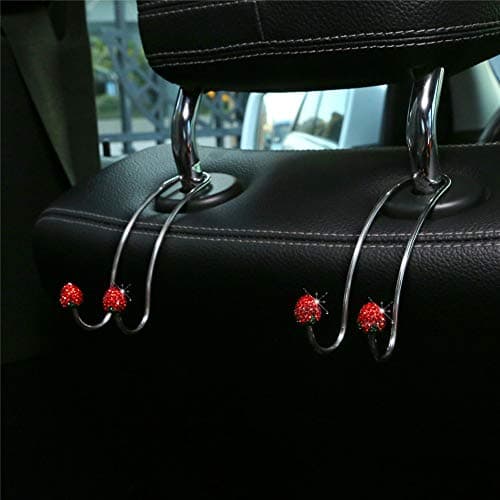 Uposao 2pcs Bling Car Hooks Car Hangers Organizer Seat Headrest Hooks, Stainless Steel Universal Car Vehicle Back Seat Hook Storage Hook for SUV Truck Vehicle — view 4