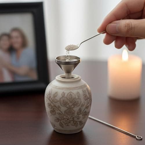 Portable Miniature Funnel Set with Narrow Spout Spill Proof Ashes Perfume Powder Pet Memorial Funnel Set — view 5