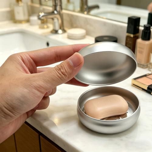 4 Pcs Travel Soap Cases, Aluminum Soap Box, 100ml, Round — view 6