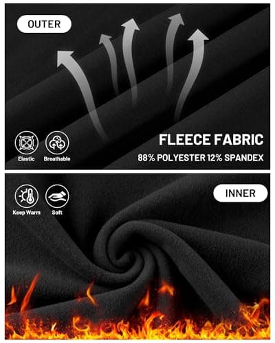Runhit Thermal Tops Womens Long Sleeve Fleece Lined Compression Shirt Soft Warm Base Layer Moisture Wicking Sports Underwear for Ski, Running Gym Workout Black 2XL — view 4