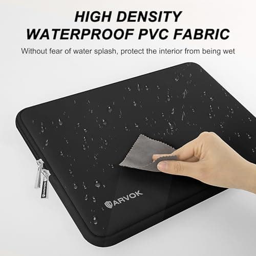 ARVOK 15 15.6 16 inch Laptop Sleeve Case,Waterproof MacBook Notebook Cover for MacBook Air Pro 15 16 inch, Computer Carrying Bag for HP ThinkPad Dell Lenovo Asus Acer MSI, Black — view 3