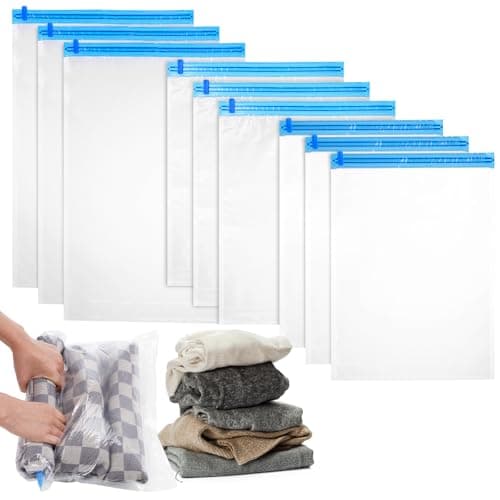 9 Pcs Roll up Compression Bags for Shirts and Scarves