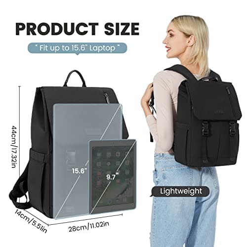 LOVEVOOK Backpack Womens Mens 15.6 inch Laptop Rucksack Bag for Ladies Waterproof High School Bags for Girls Boys Fashion Anti Theft Backpack with USB Casual Daypacks for Travel University Work — view 2