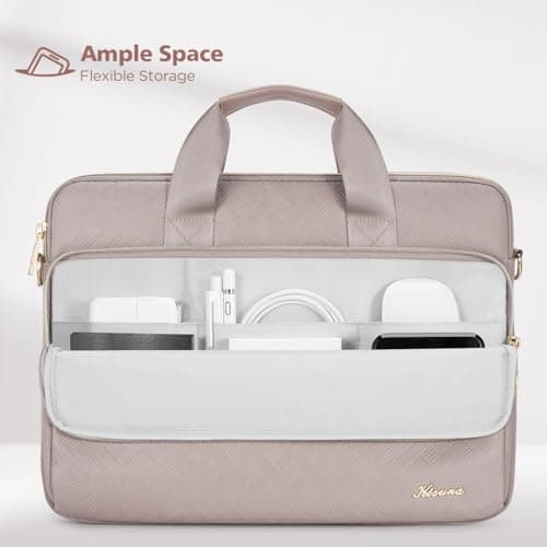 KIZUNA Laptop Sleeve Case 15.6 Inch Shoulder Bag Computer Handbag for MacBook Air 15 M2/MacBook Pro M1 M2 Max/16 Lenovo Legion Slim 5i Gen 8/16" IdeaPad Slim 5/Gaming 3i/HP Envy x360 15,Khaki — view 3