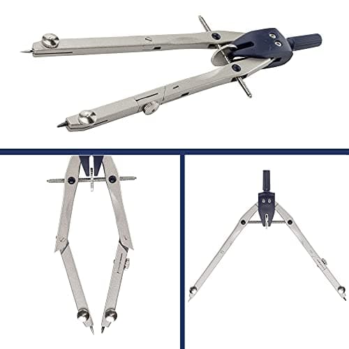 Pacific Arc Quick Rapid Bow Compass with Extension bar, ruling Pen, Universal Adaptor, 6 inch Break Leg, and Replacement Lead. — view 4