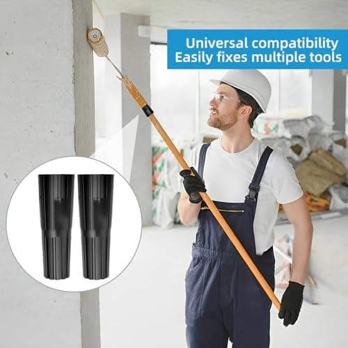 4PCS Universal Threaded to Push Fit Adapter for Paint Roller Extension Poles - Durable Plastic Conversion Kit for Seamless Tool Compatibility — view 5