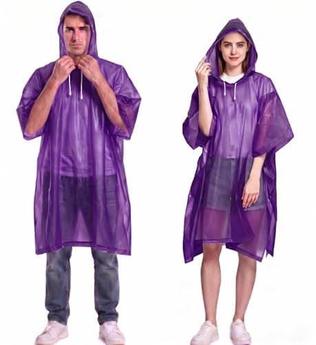 NAYEZH Rain Poncho for Adults, 2‑Pack Reusable Waterproof Cape with Hood — view 2