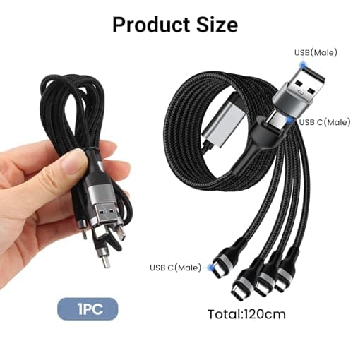 4 in 2 USB C Multi Charger Cable, 3A Fast Charging USB C Splitter Cord — view 6