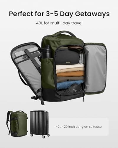 tomtoc 40L Travel Backpack, TSA-Approved Underseat Carry-On Travel Bag — view 3