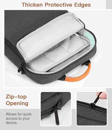 MoKo 9-11 Inch Tablet Sleeve Bag Handle Carrying Case with Shoulder Strap Fits 11inch iPad Air M3, iPad A16 2025, Pro 11 inch, iPad 10/9/8/7th Gen, Tab S8/S9 11", Black & Gray — view 6