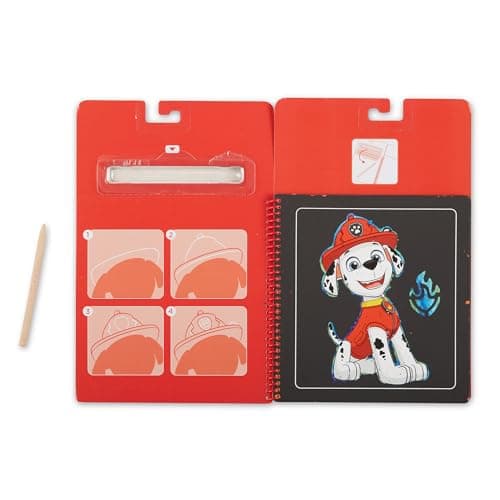 Melissa & Doug PAW Patrol Scratch Art Pad - Marshall Multicolor Reveal Travel Activity Pad, 33261 — view 3