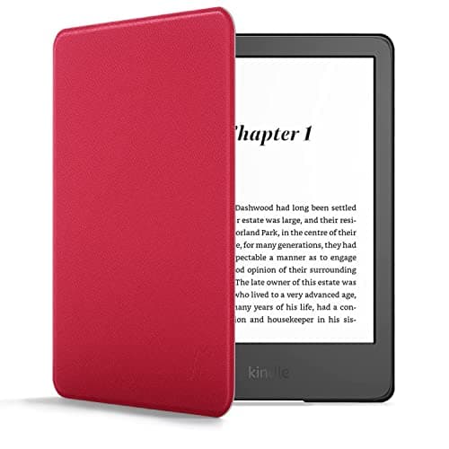 Forefront Cases Case for New Amazon Kindle (16 GB) 6" (11th Generation - 2024 & 2022 Models) - Red - Slim, Light & Protective, Smart Auto Sleep-Wake Function Cover for Kindle 6"