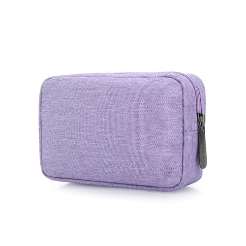 DOB SECHS Waterproof Canvas Mini Travel Makeup Carrying Case Wash Bags Cosmetic Bag Portable Electronics Accessories Organizer Wash Gym Shaving Bag, Purple — view 6