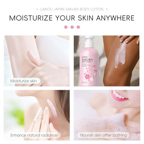 Wenrny Japan Sakura Body Lotion for Dry & Rough Skin,200g Unisex Sakura Scent Body Cream for Moisturizing,Hydrating,Soften and Smoothing Skin,Non- Sticky Refreshing,Travel Size Daily Hydration — view 5