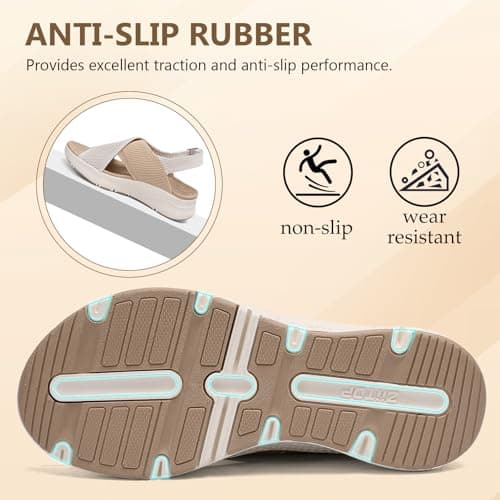 Hanani Womens Orthopedic Sandals Adjustable Strap Sandals Arch Support Ladies Summer Wedge Slingback Sliders Platform Walking Shoes Washable Slide Sport Girls Casual Thick Bottom Beach Shoes — view 6